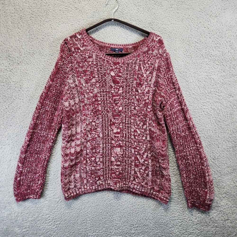 GAP Cable Knit Long Sleeve Pullover Sweater Womens XL Wool‎ Blend Cozy Casual
